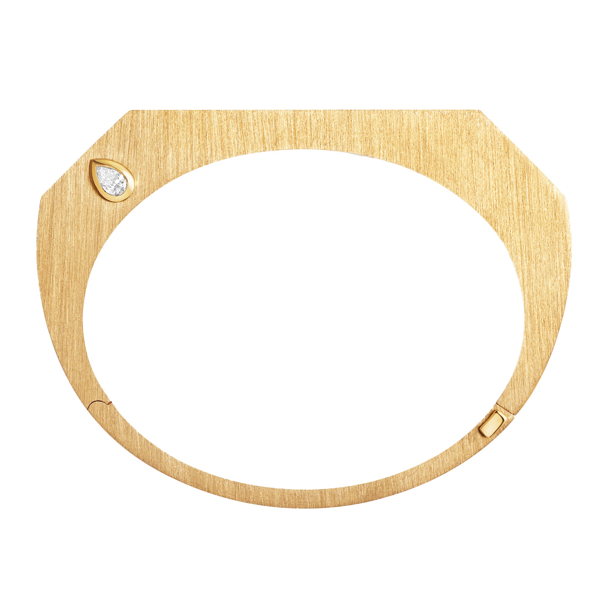 Small Diamond Pear Cuff Bracelet