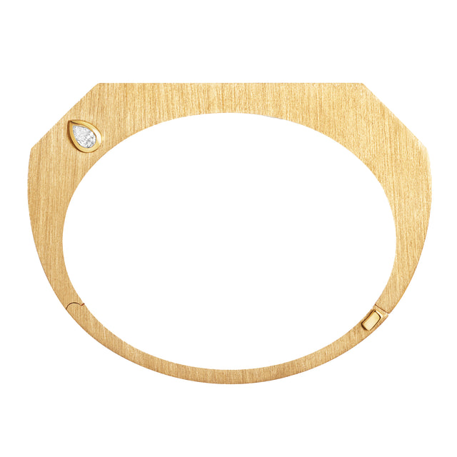 Small Diamond Pear Cuff Bracelet