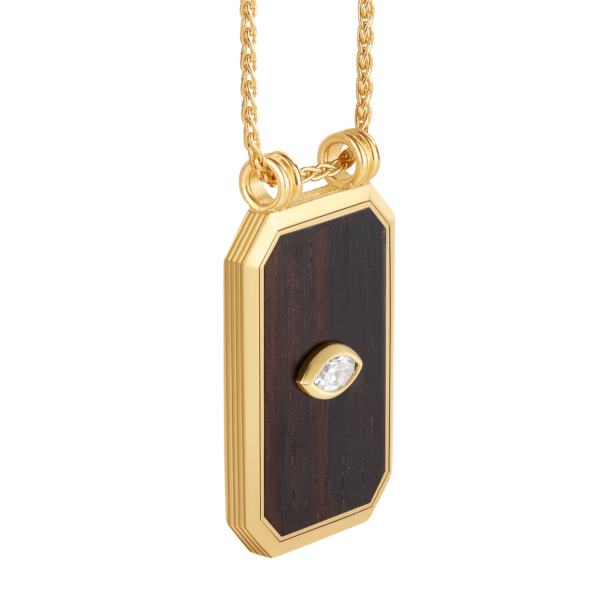 Eye Ebony Scapular on Spiga Chain with Diamond