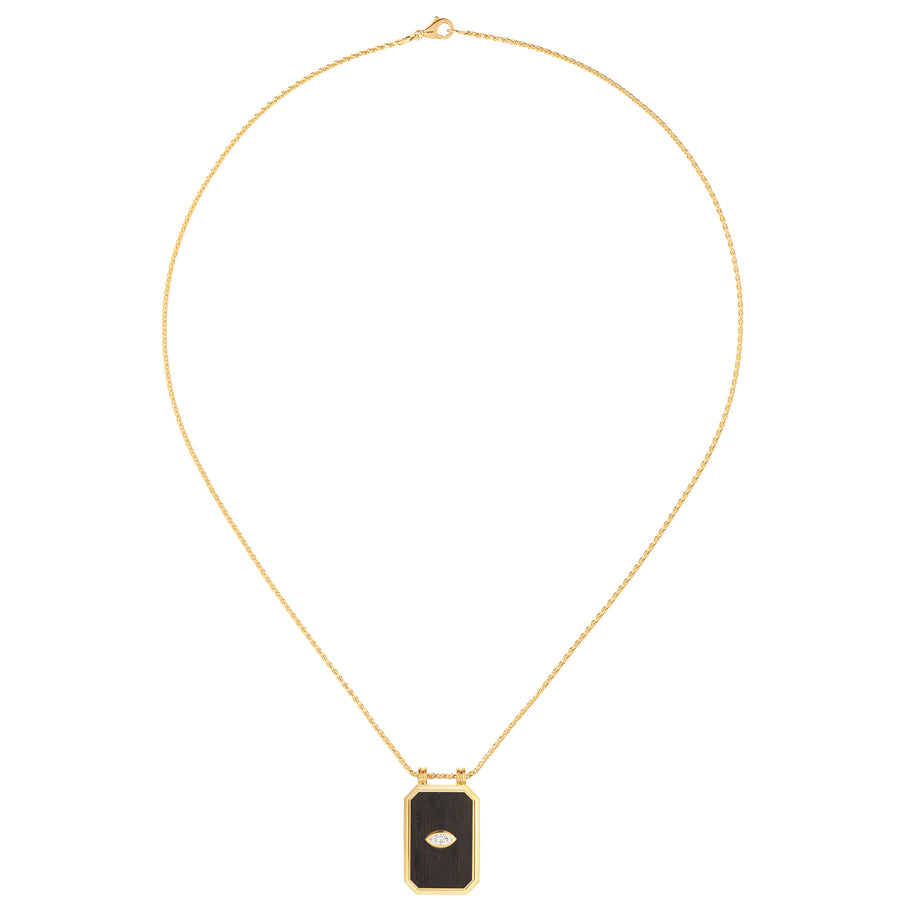 Eye Ebony Scapular on Spiga Chain with Diamond
