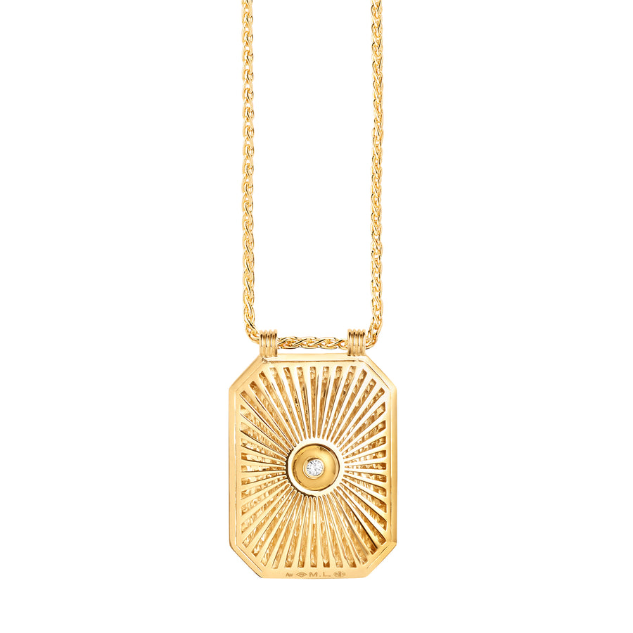 Diamond Cross Scapular on Spiga Chain 18K Yellow Gold