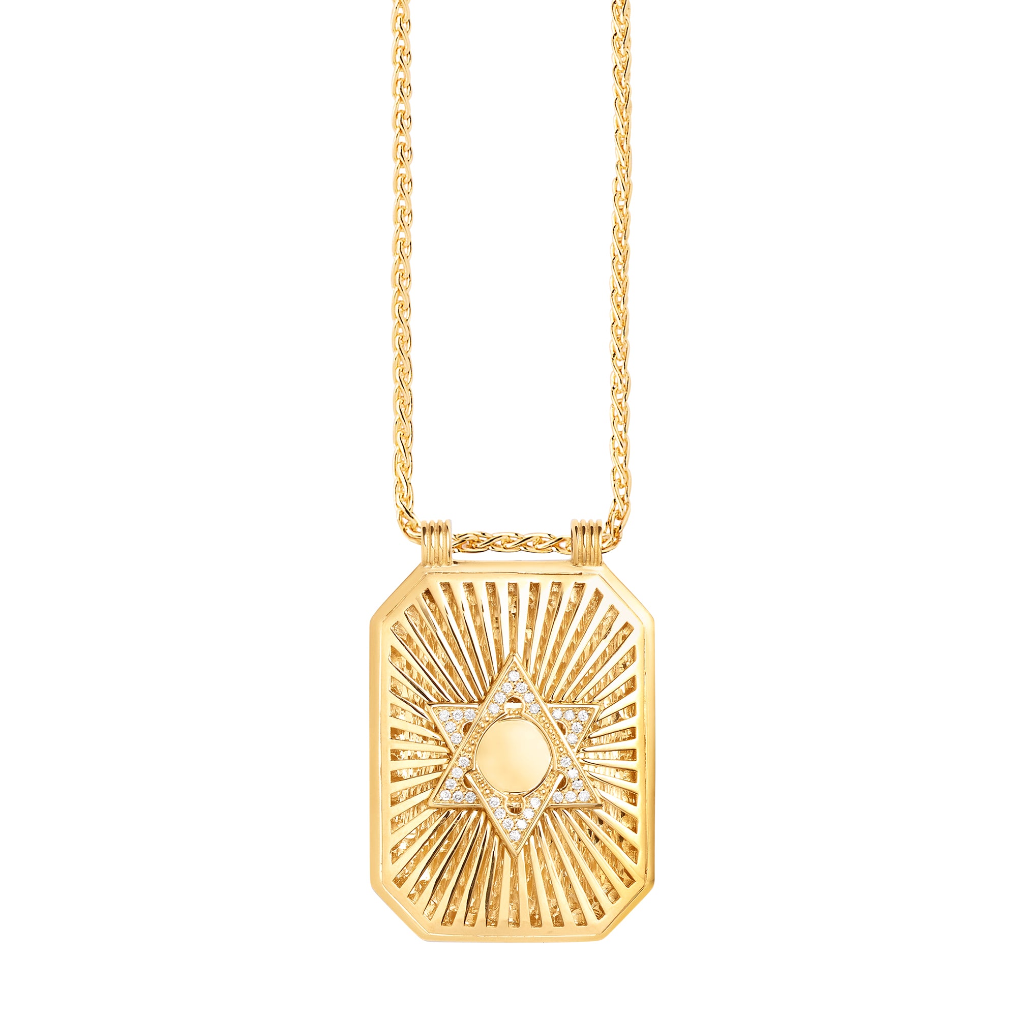 Star Scapular on Spiga Chain 18K Yellow Gold