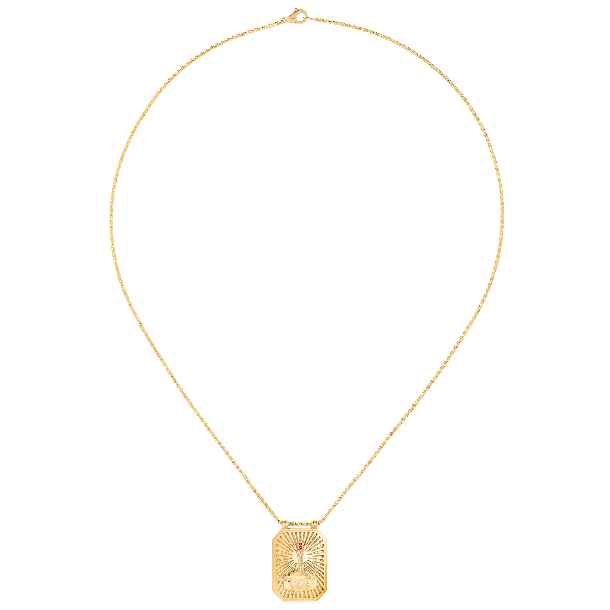 Birthday Scapular on Spiga Chain 18K Yellow Gold