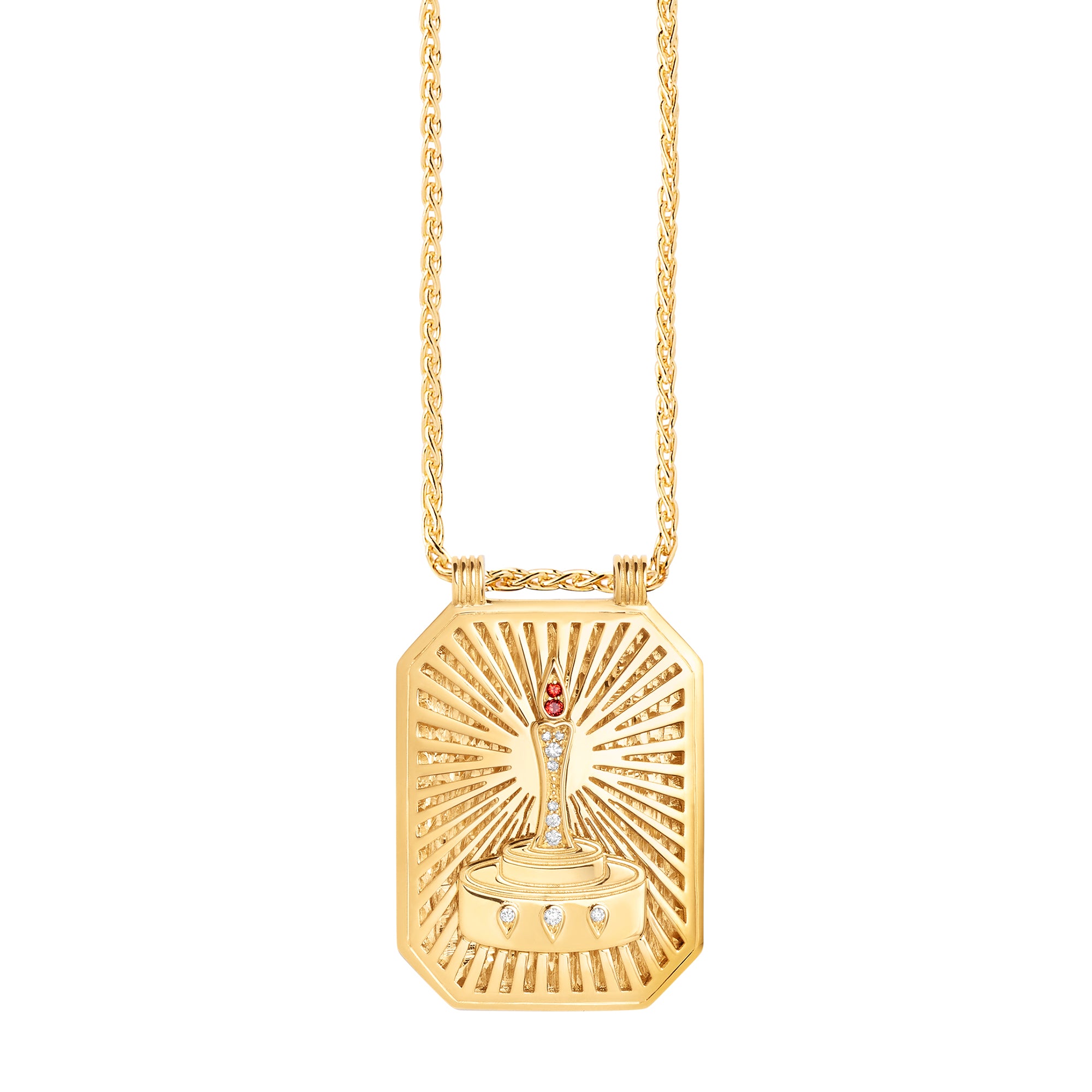 Birthday Scapular on Spiga Chain 18K Yellow Gold