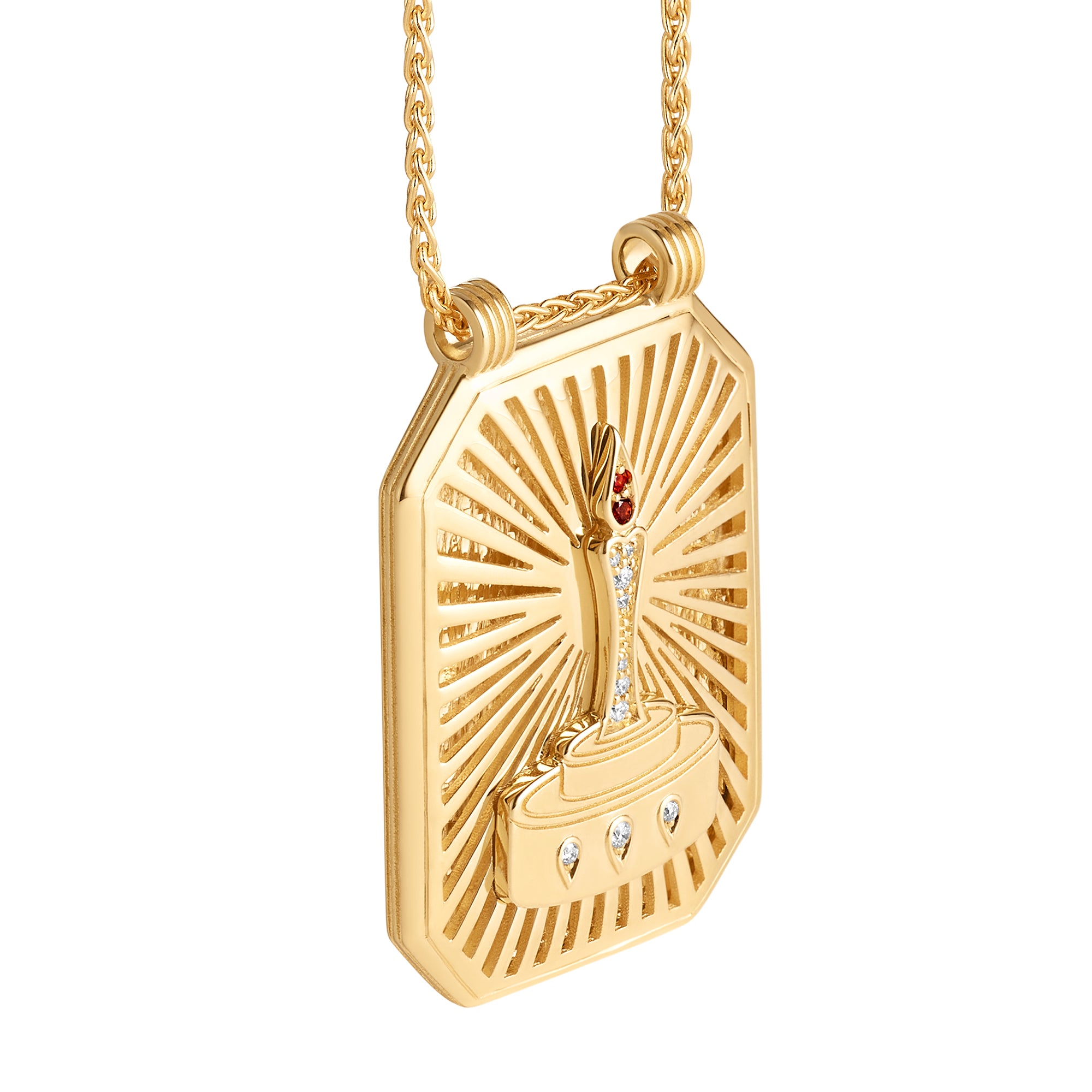 Birthday Scapular on Spiga Chain 18K Yellow Gold