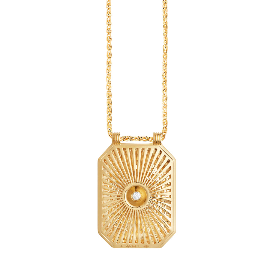 Heart Scapular on Spiga Chain 18K Yellow Gold