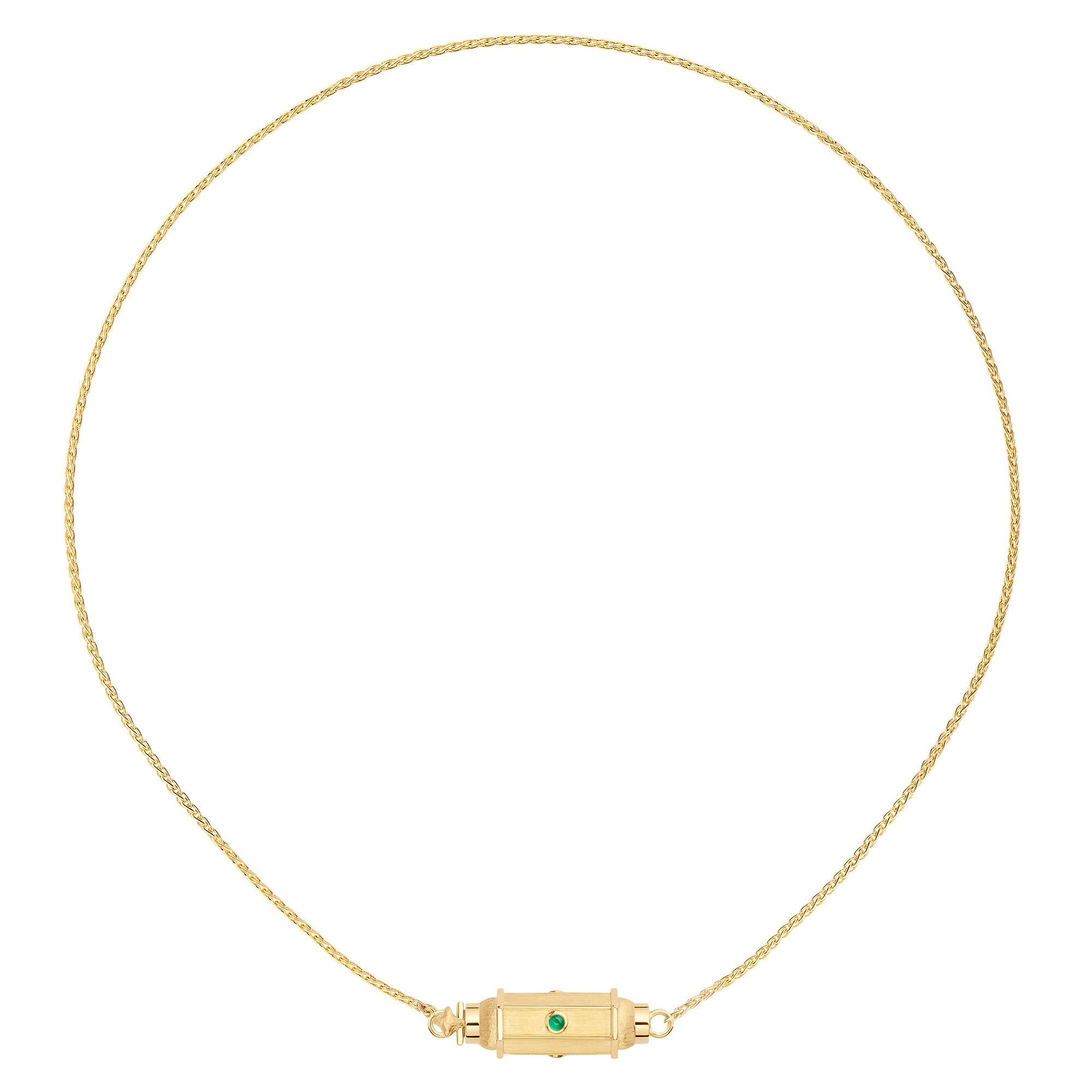 Emerald Micro Coco Necklace - 14"