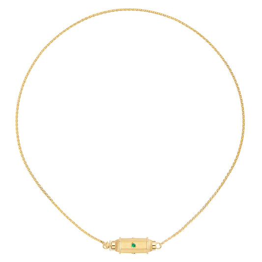Emerald Micro Coco Necklace - 14" - Main Img