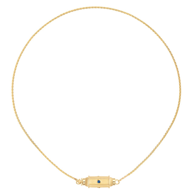 Sapphire Micro Coco Necklace -14"