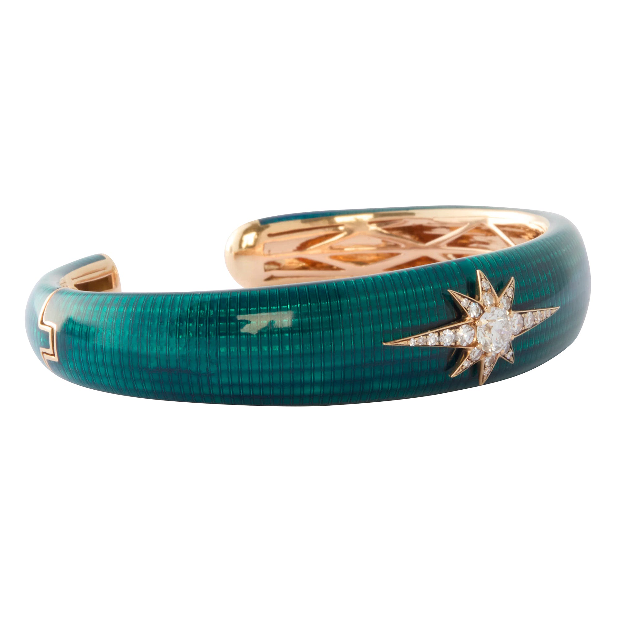 Diamond Petrol Enamel Aida Bracelet