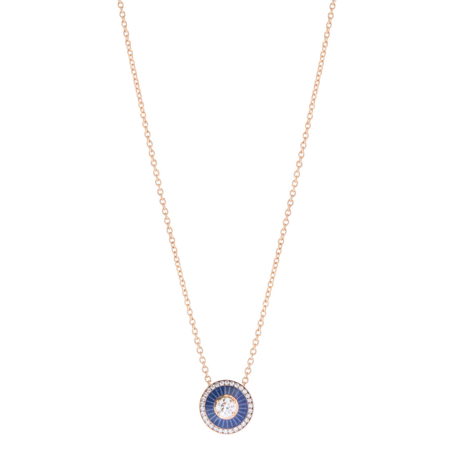 Selim Mouzannar Mina Diamond Pendant Necklace - Navy Blue Enamel - Necklaces - Broken English Jewelry