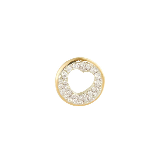 Foundrae Side Love Heart Beat Charm, front view
