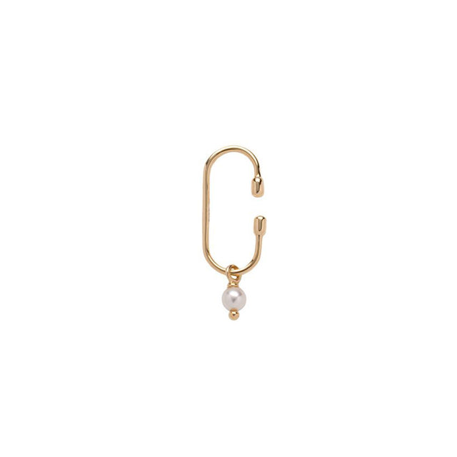 Hirotaka Small Pearl Joan Miro Ear Cuff - Earrings - Broken English Jewelry side view
