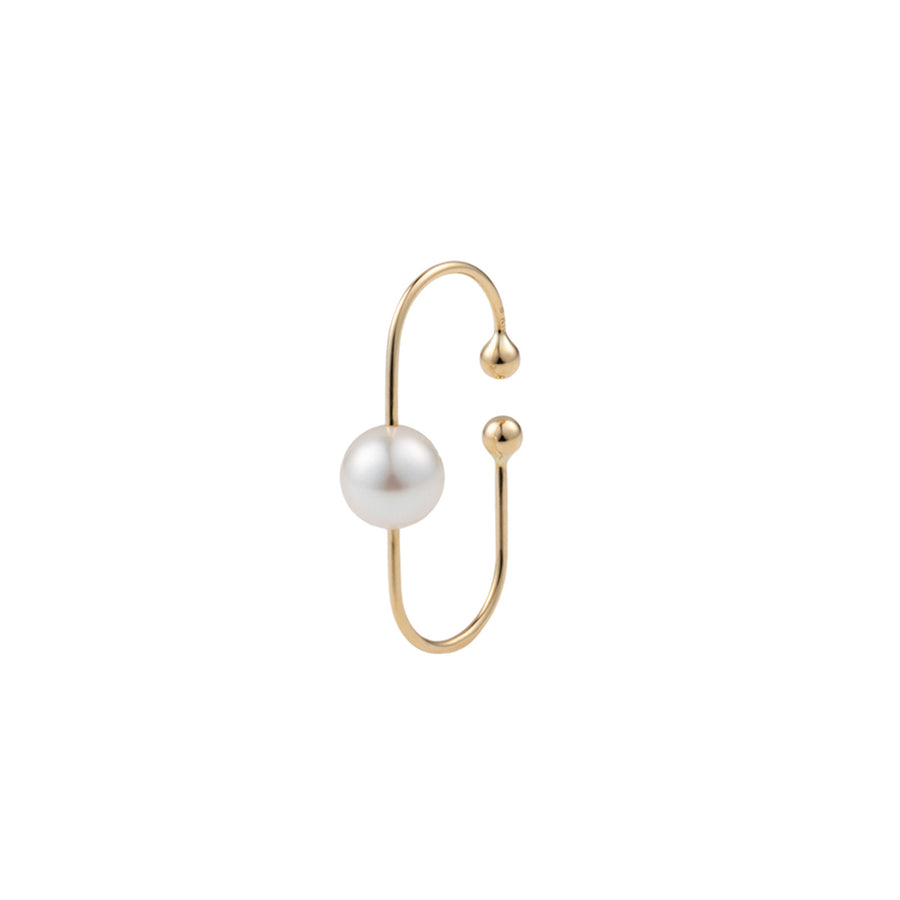 Hirotaka Medium Joan Miro Ear Cuff - Pearl - Earrings - Broken English Jewelry front angled view