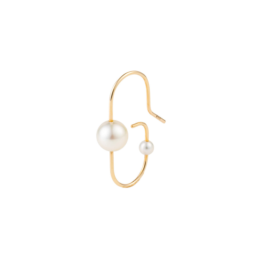 Hirotaka Large Joan Miro Earring - Pearl - Earrings - Broken English Jewelry front angled view