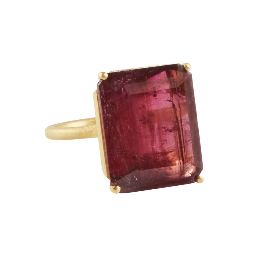 Marisa Klass Princess Cut Pink Tourmaline Ring - Rings - Broken English Jewelry front angle view
