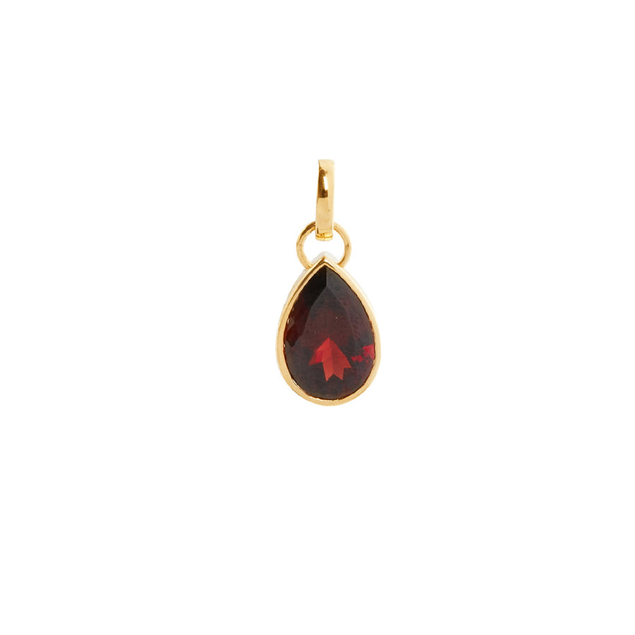 Foundrae Small Forever and Always a Pair Pear Pendant - Garnet - Charms & Pendants - Broken English Jewelry front view