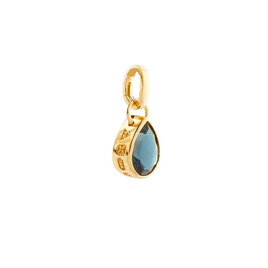 Foundrae Small Forever and Always a Pair Pear Pendant - Blue Topaz - Charms & Pendants - Broken English Jewelry side view