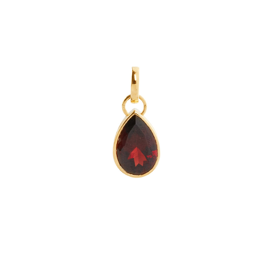 Foundrae Medium Forever and Always a Pair Pear Pendant - Garnet - Charms & Pendants - Broken English Jewelry front view