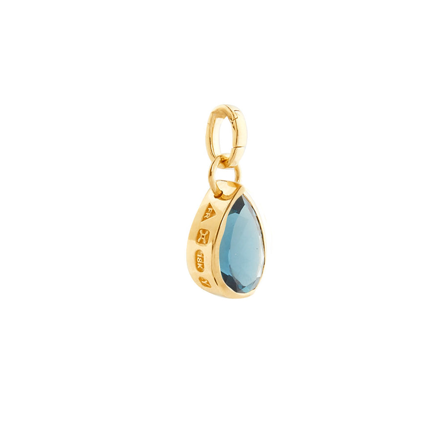 Foundrae Medium Forever and Always a Pair Pear Pendant - Blue Topaz - Charms & Pendants - Broken English Jewelry side view