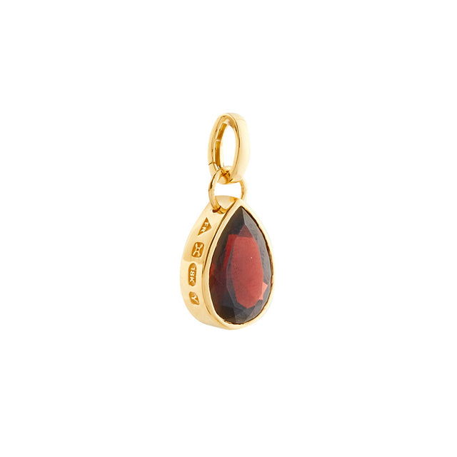 Foundrae Large Forever and Always a Pair Pear Pendant - Garnet - Charms & Pendants - Broken English Jewelry side view