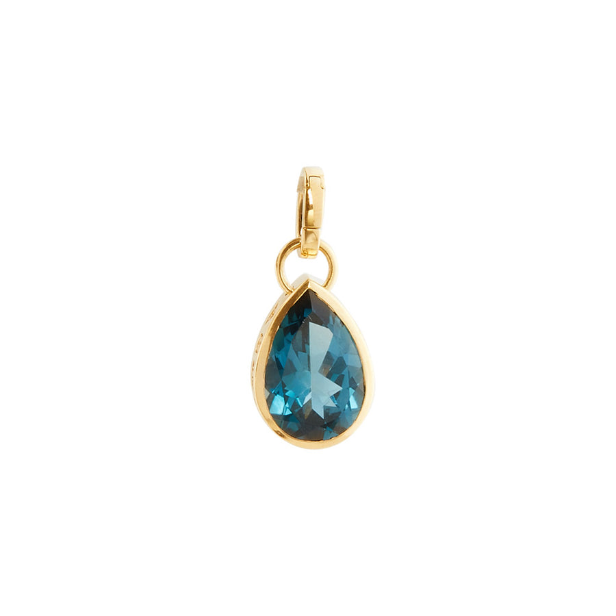 Foundrae Large Forever and Always a Pair Pear Pendant - Blue Topaz - Charms & Pendants - Broken English Jewelry front view