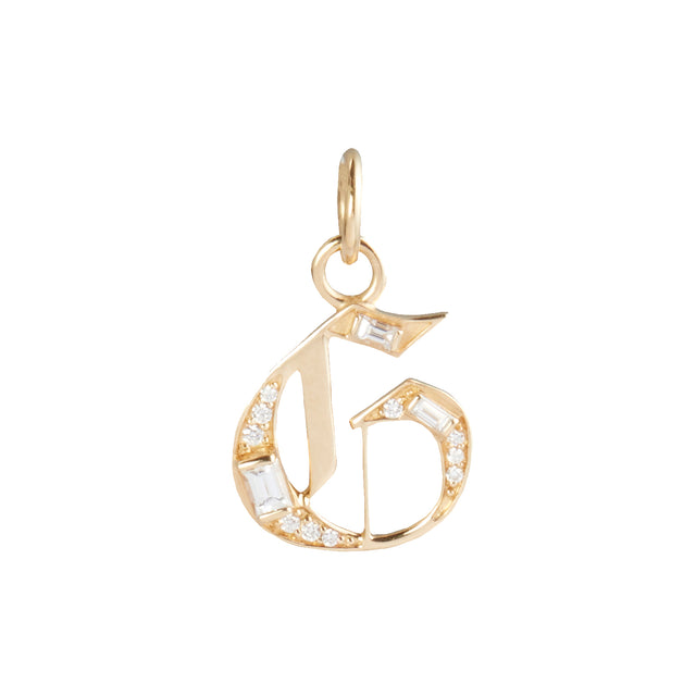 Foundrae Initial G Charm front view