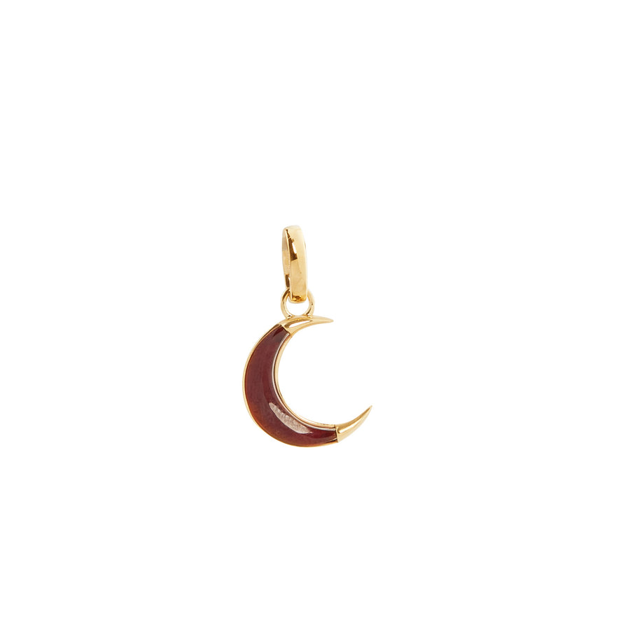 Foundrae Crescent Karma Medallion - Garnet - Charms & Pendants - Broken English Jewelry front view
