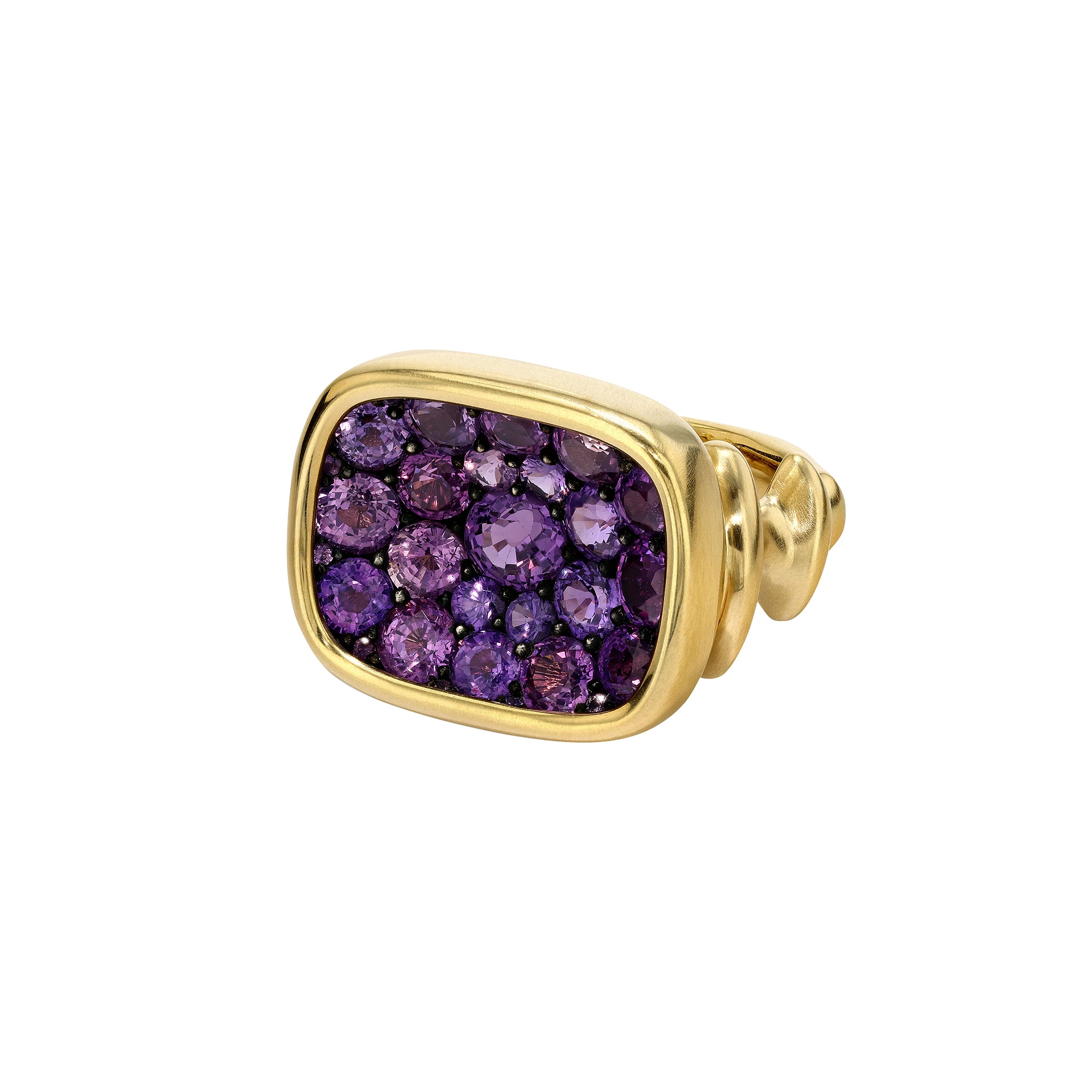 Pave Purple Sapphire Chrona Signet Ring