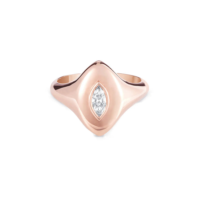 Marquise Diamond Pinky Ring