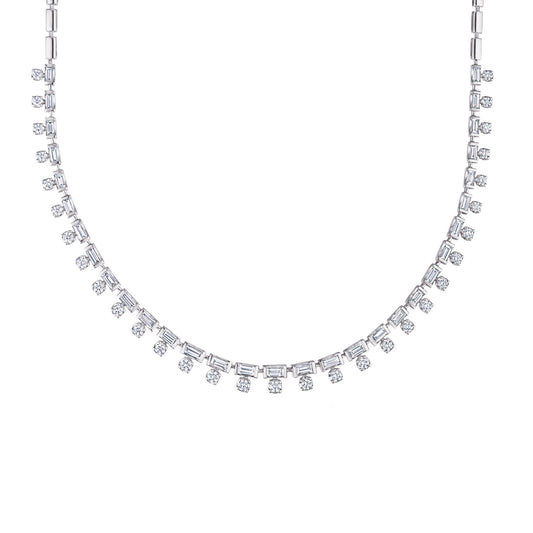 Duet Fringe Necklace - White Gold - Main Img