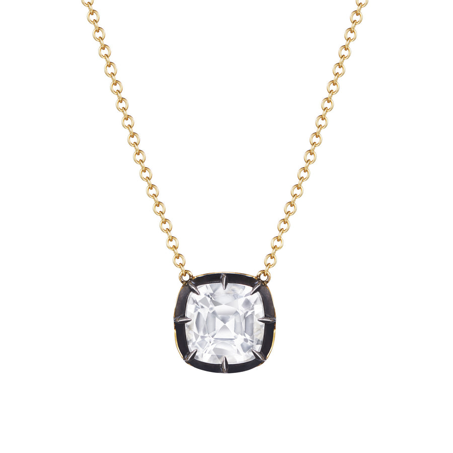 Fred Leighton Collet Cushion-Cut Necklace - White Topaz - Necklaces - Broken English Jewelry detail