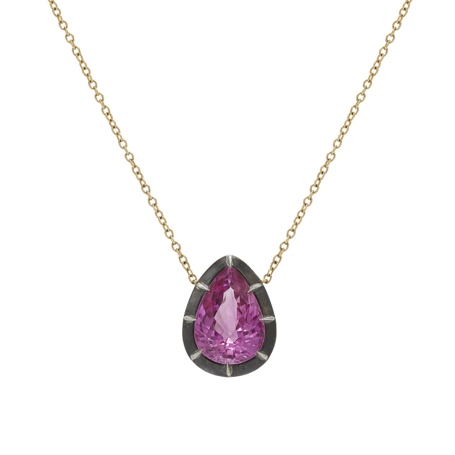 Fred Leighton Collet Pear-Shaped Necklace - Pink Sapphire - Necklaces - Broken English Jewelry detail