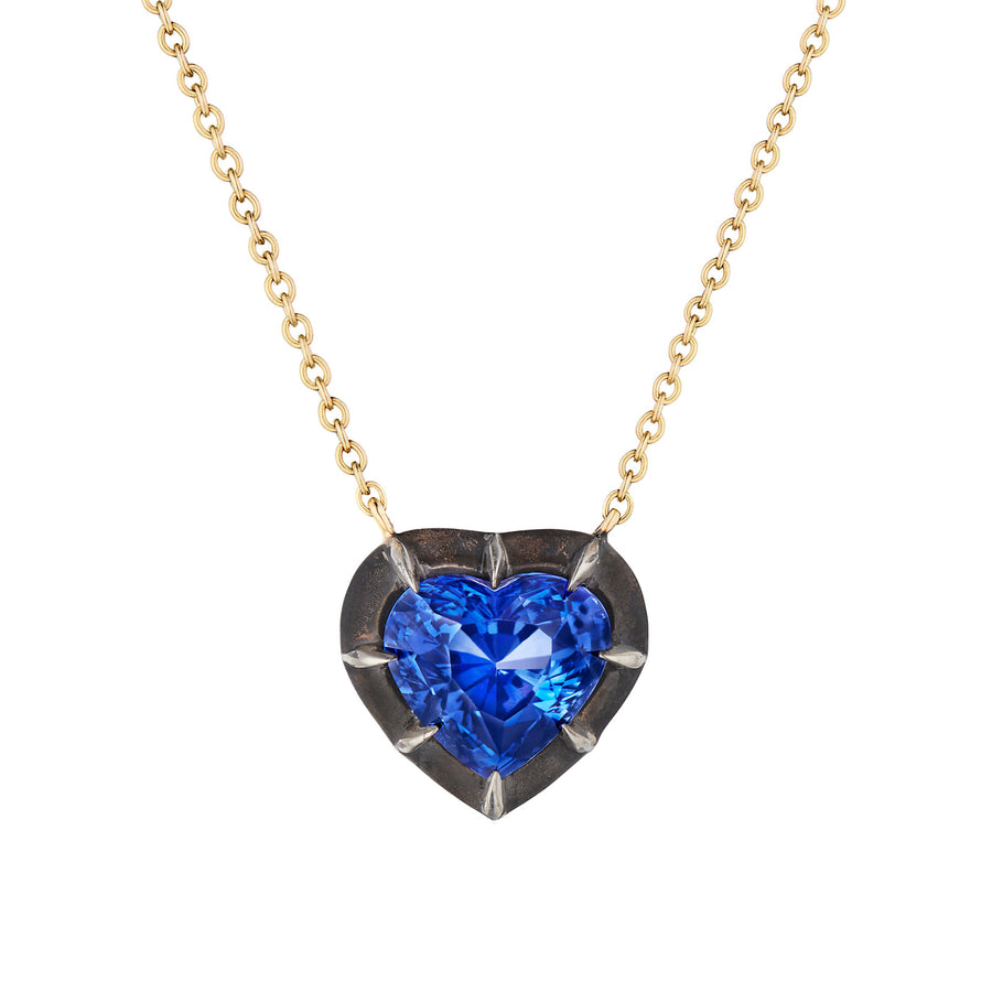 Fred Leighton Collet Heart-Shaped Necklace - Blue Sapphire - Necklaces - Broken English Jewelry detail