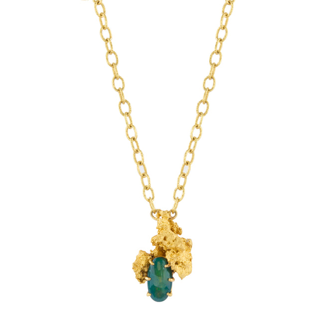 Black Opal Nugget Cave Necklace
