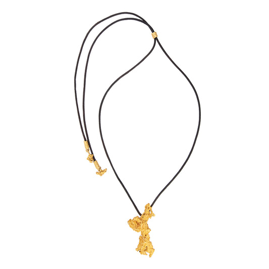 Adjustable Hopper Gold Nugget Necklace - Main Img