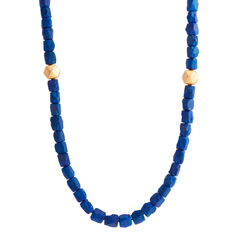 EFFY Collection EFFY® Lapis Lazuli (4 & 12mm) Beaded Collar Necklace in 14k  Gold - Macy's