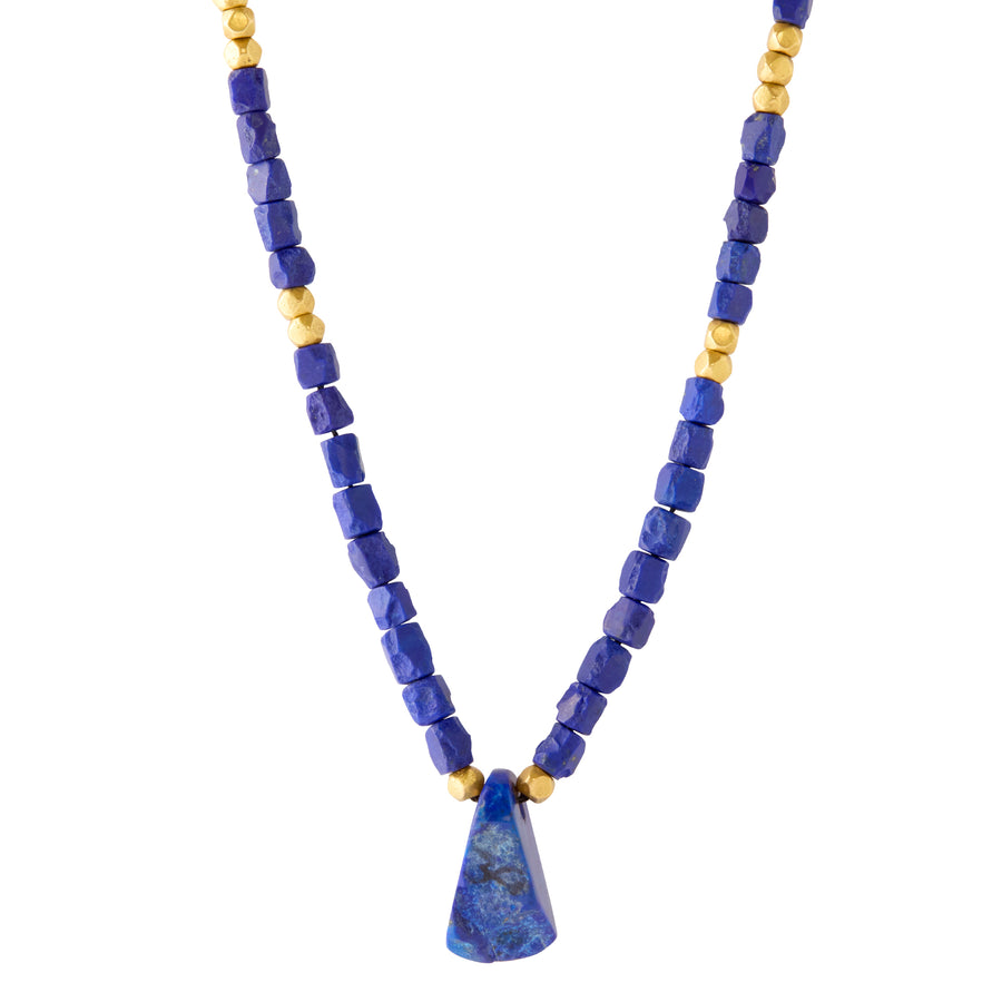 Beaded Necklace - Lapis and Gold