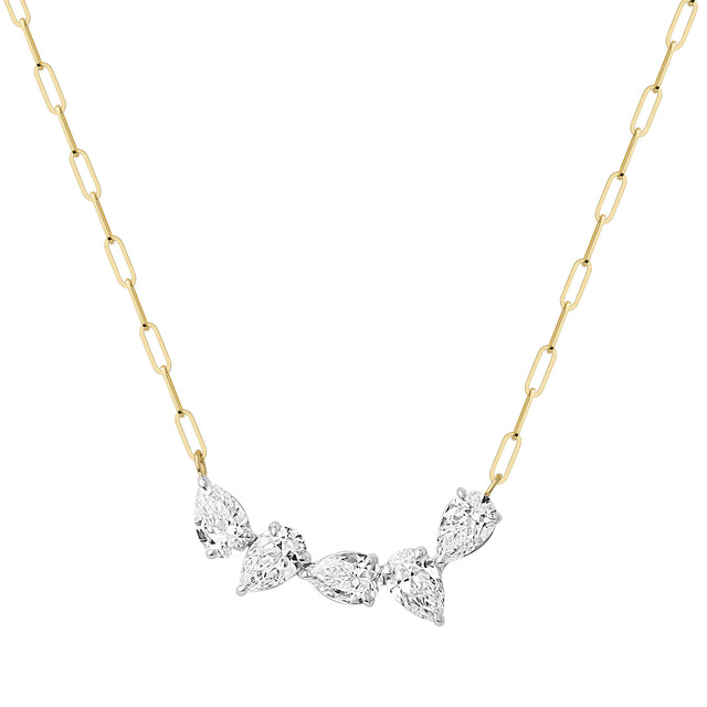 Five Pear Diamond Necklace