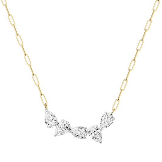 Five Pear Diamond Necklace - Main Img
