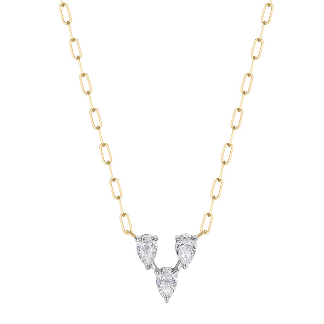 Pear Shape Diamond V-Necklace