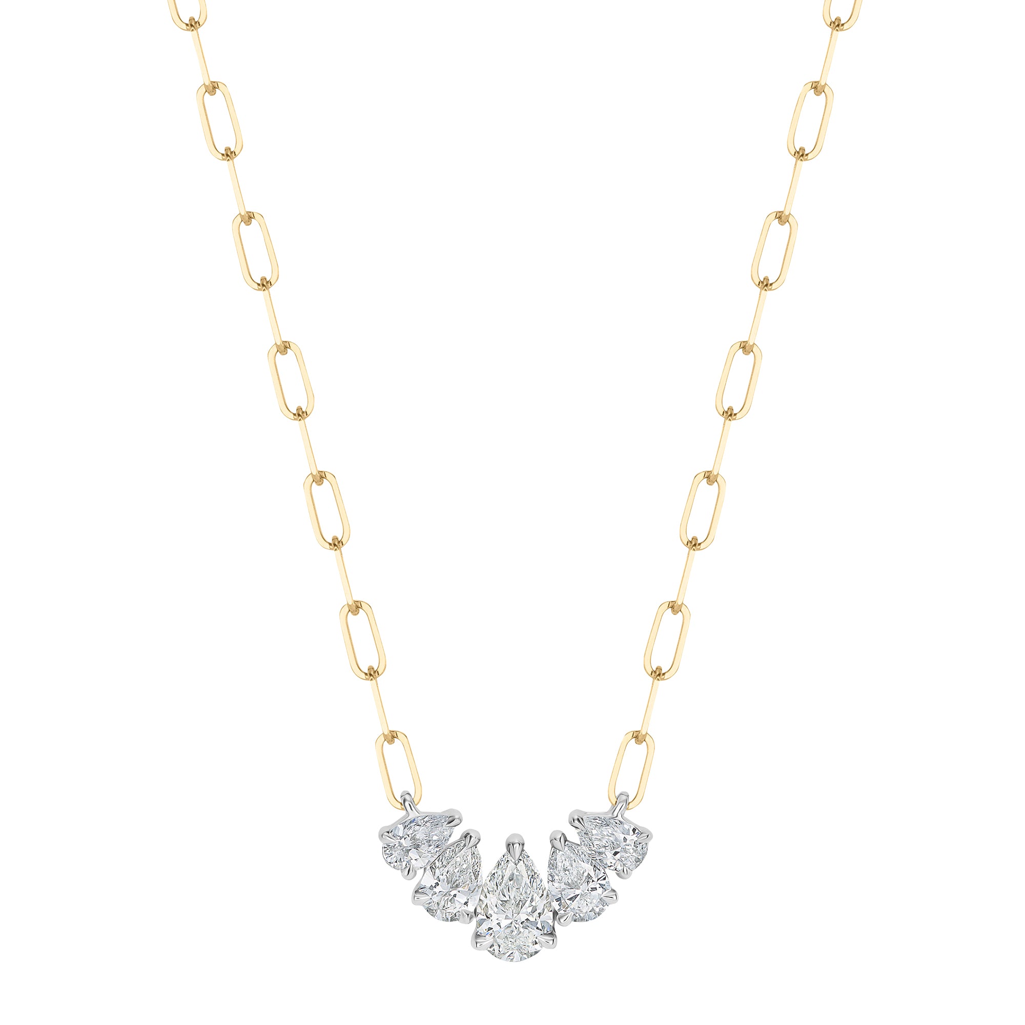 Pear Diamond Graduated Necklace