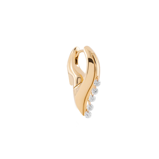 Diamond Midi Flare Hoop Earring - Main Img