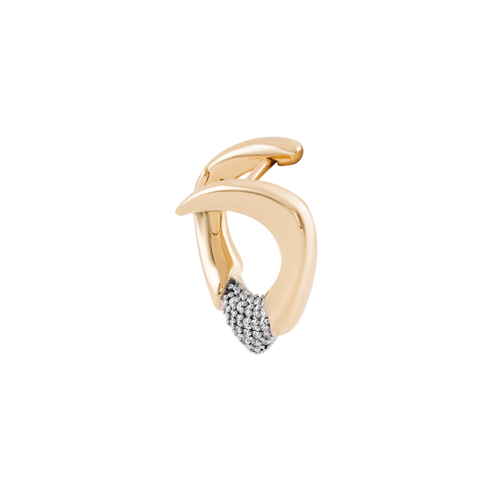 Diamond Peak Stud Hoop Earring (Left)