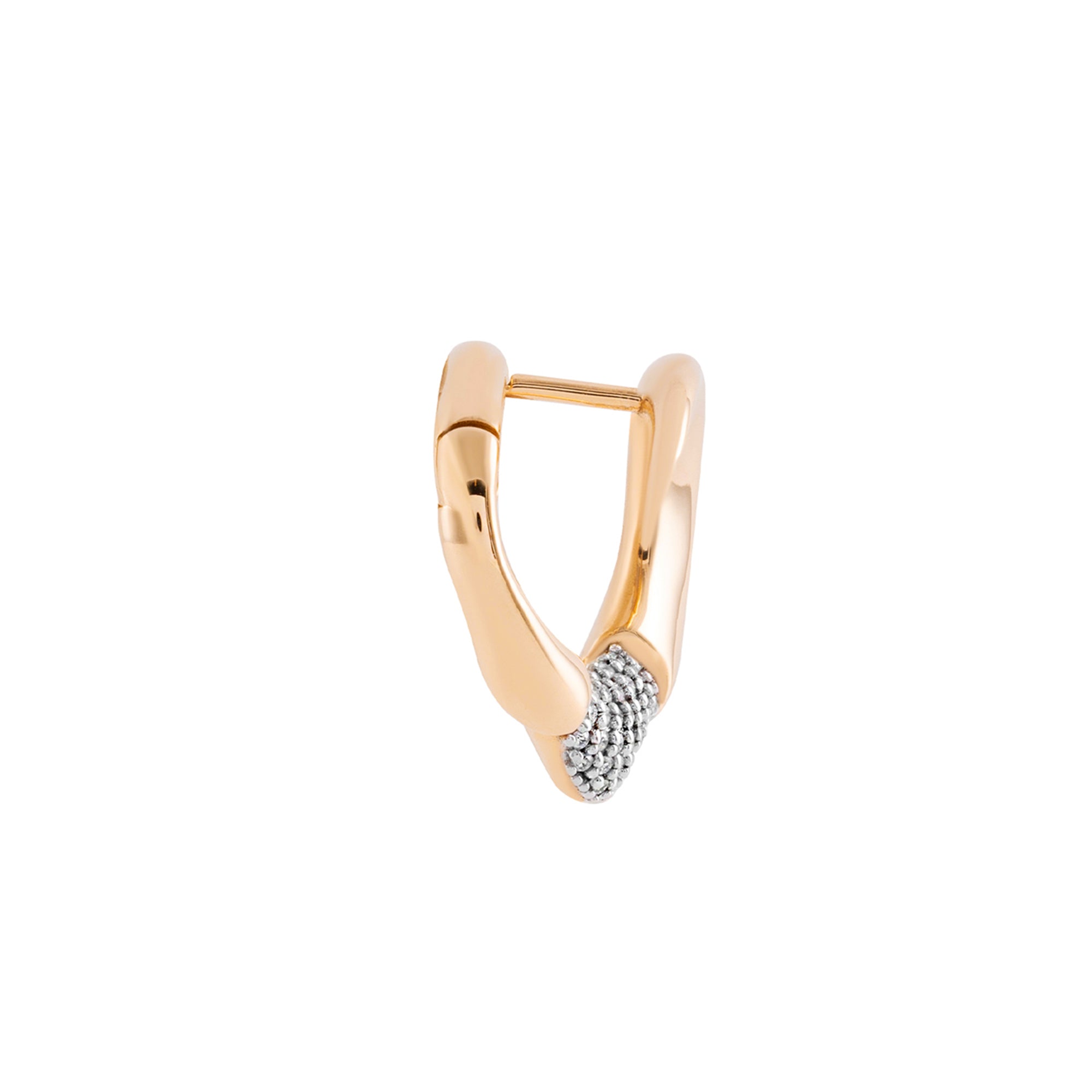 Diamond Peak Stud Hoop Earring (Left)