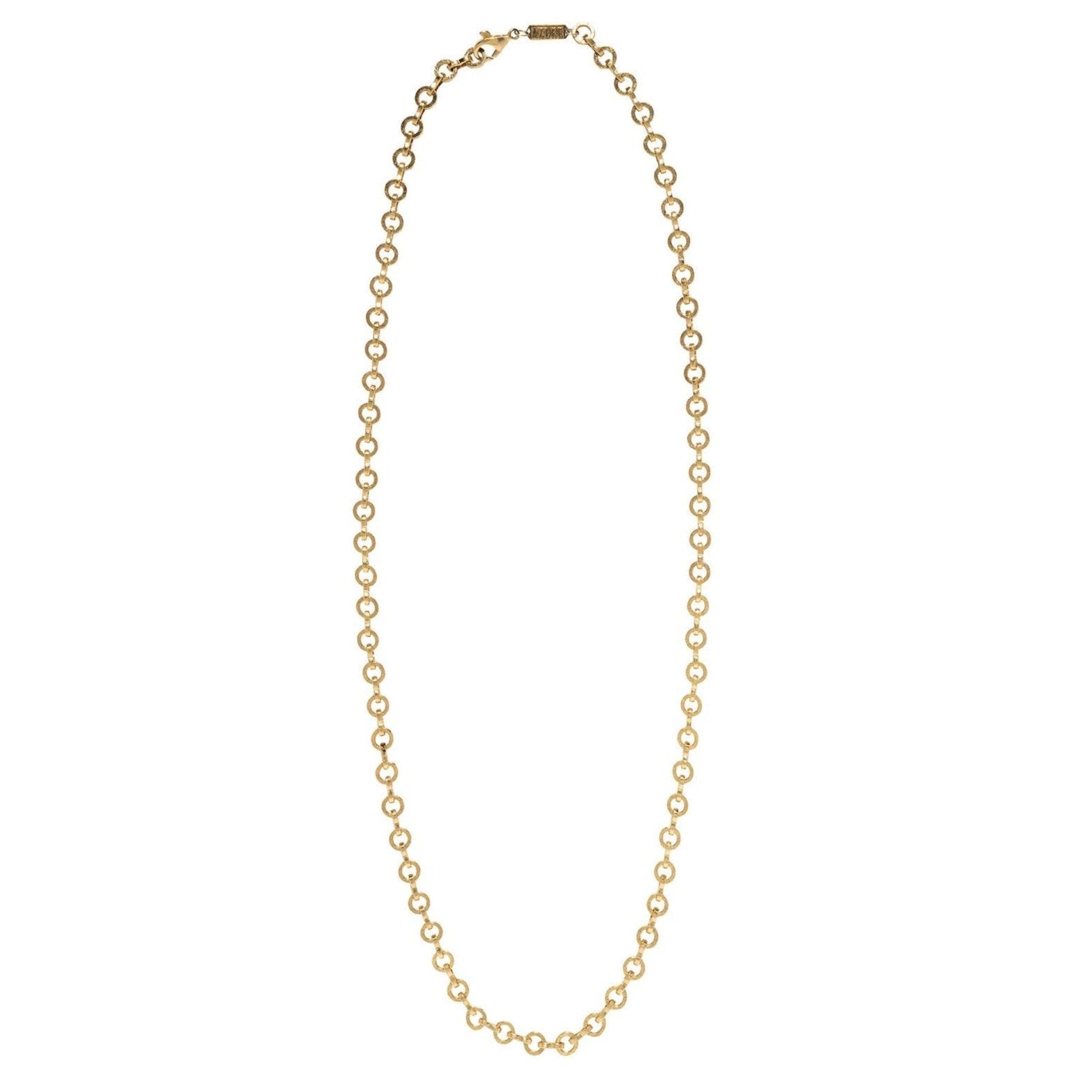 Azlee Circle Link Medium Textured Chain - Necklaces - Broken English Jewelry
