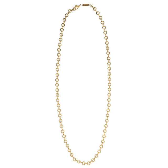 Azlee Circle Link Medium Textured Chain - Necklaces - Broken English Jewelry