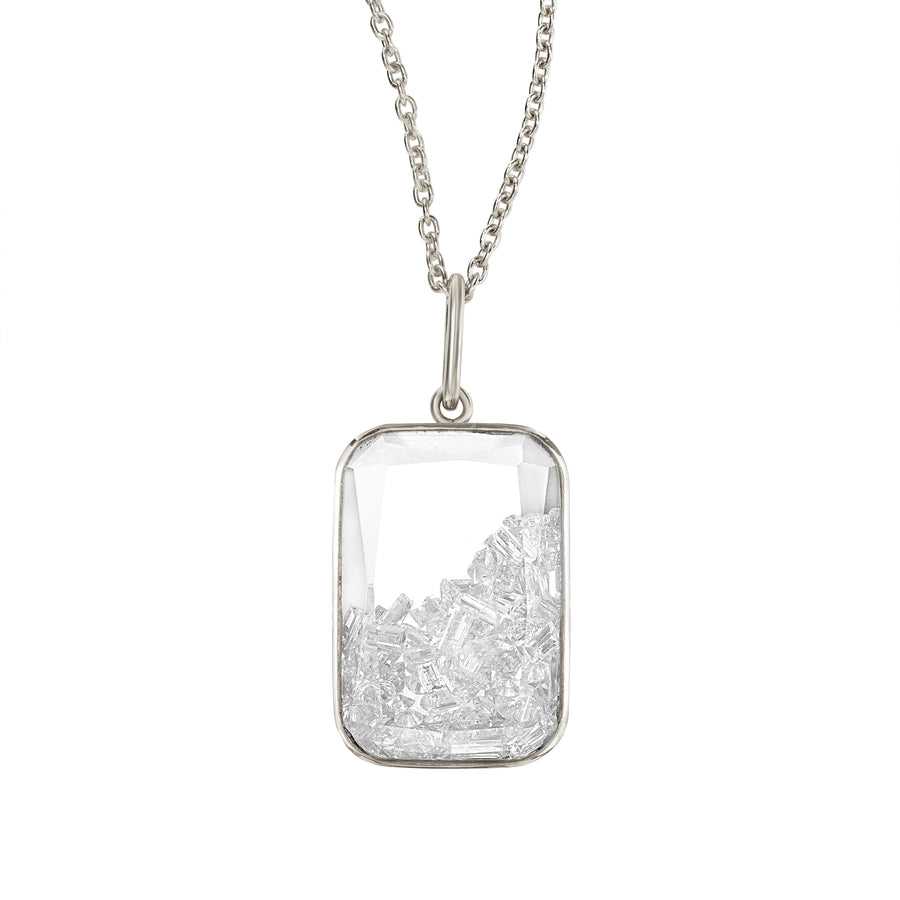 Kaleidoscope Shaker Ten Fourteen Necklace 18K White Gold 18"
