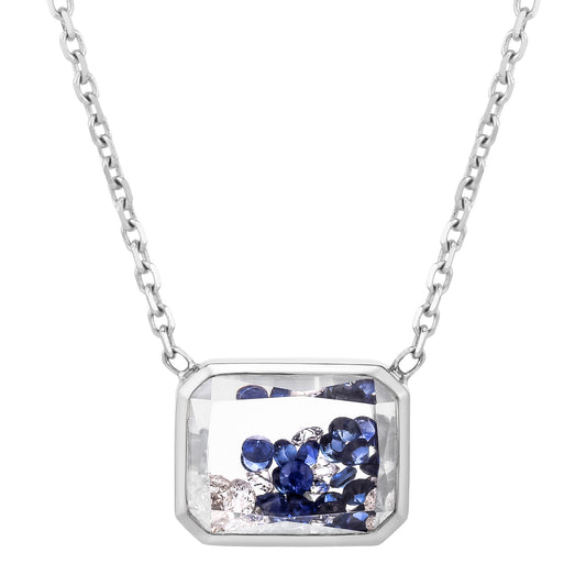 Blue Sapphire Kaleidoscope Shaker Esmeralda Necklace - Main Img