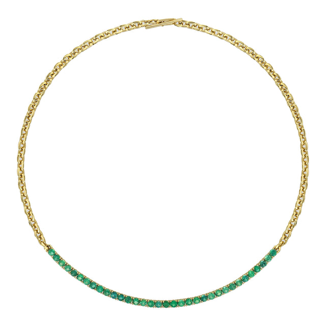 Emerald Tennis Chain Necklace